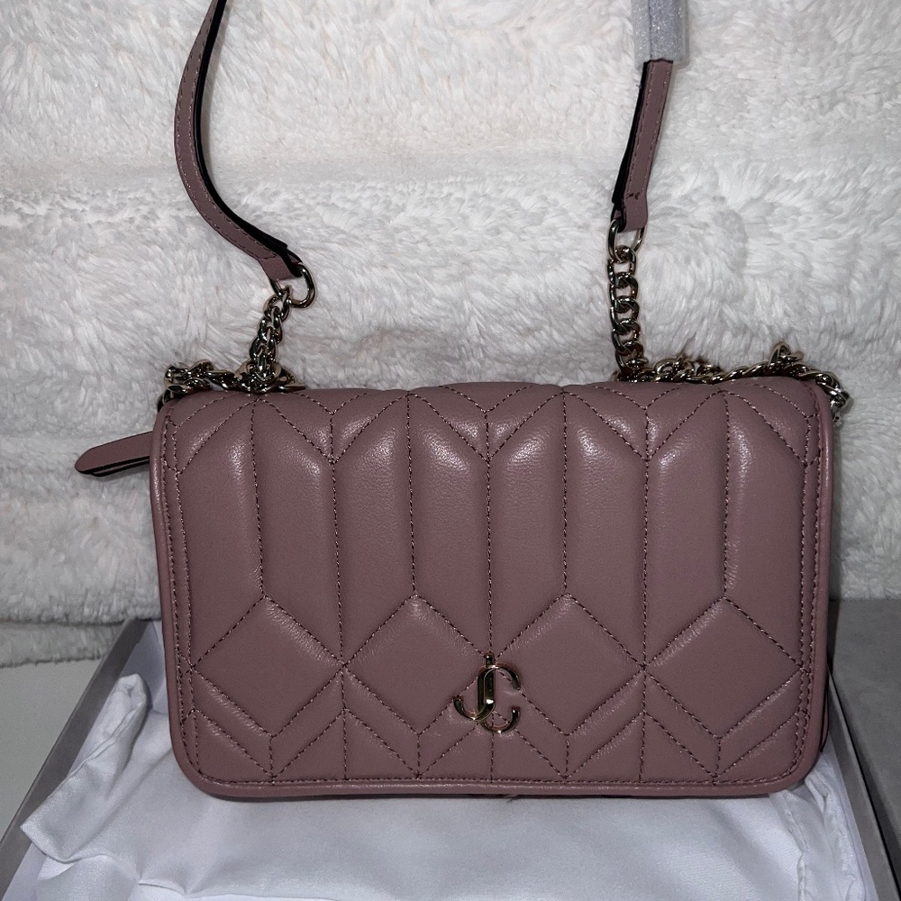 Jimmy Choo Powder Pink Wallet on Chain